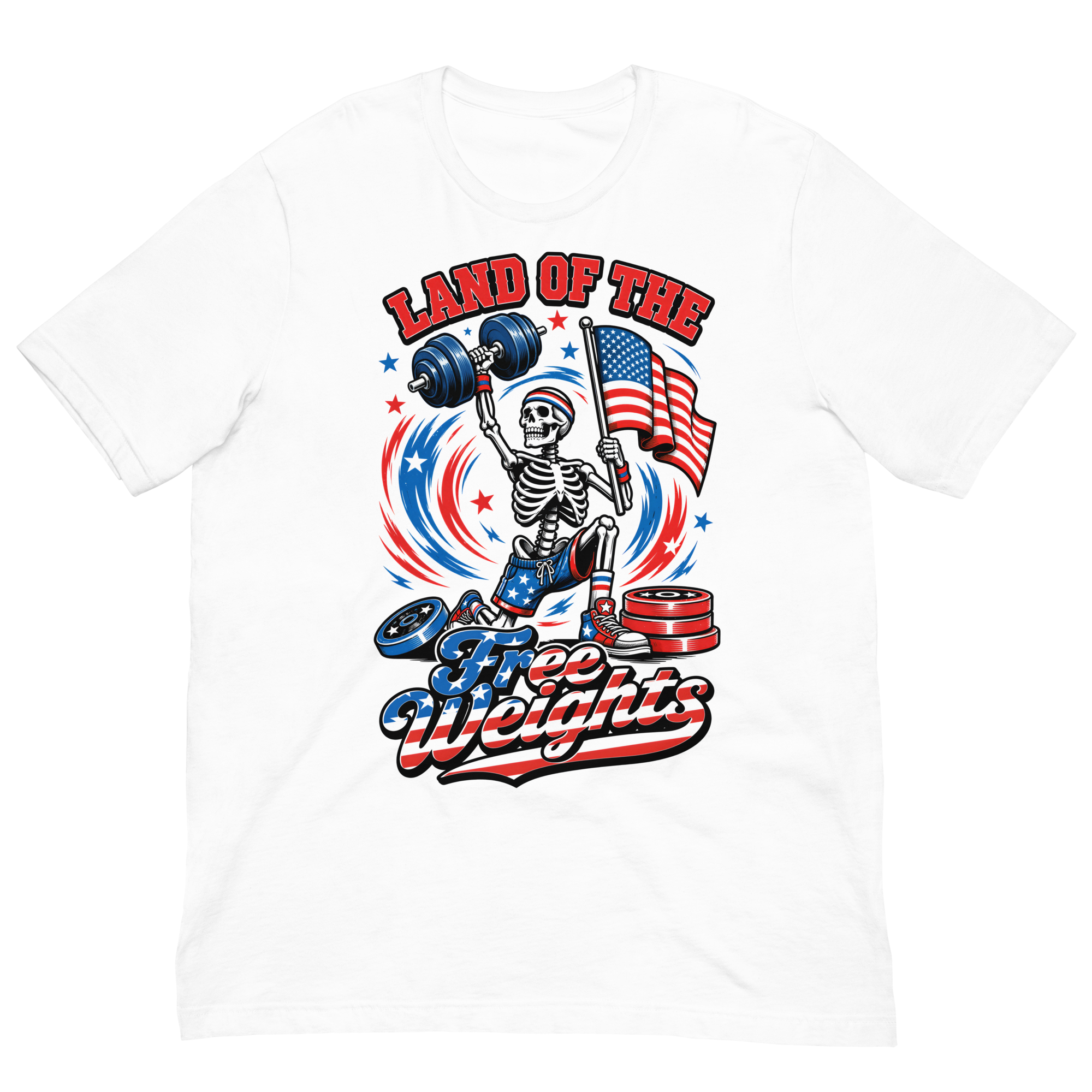 Land of The Free Weights - T-Shirt – Liftmas Tree