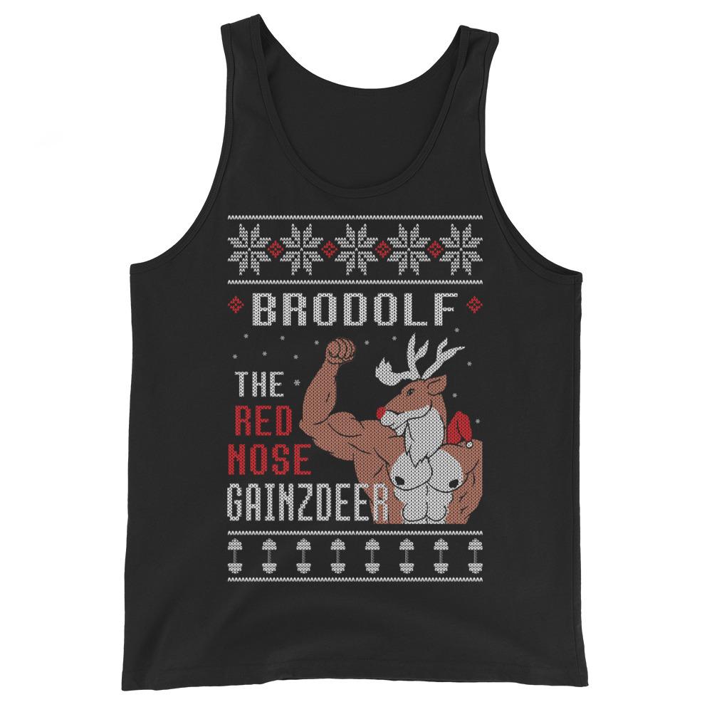 Brodolf The Red Nose Gainzdeer Tank Top – Liftmas Tree