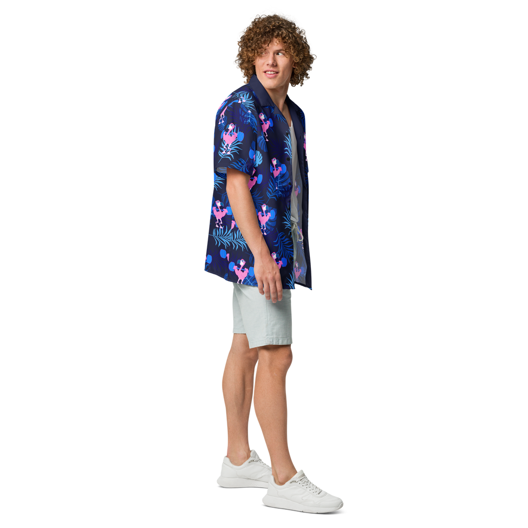 Squatting Flamingo - Hawaiian Shirt