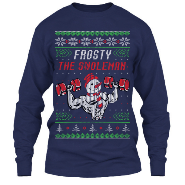 Frosty The Swoleman - Long Sleeve - Navy / S