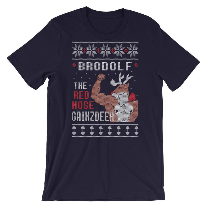 Brodolf The Red Nose Gainzdeer - T-Shirt - Navy / XS