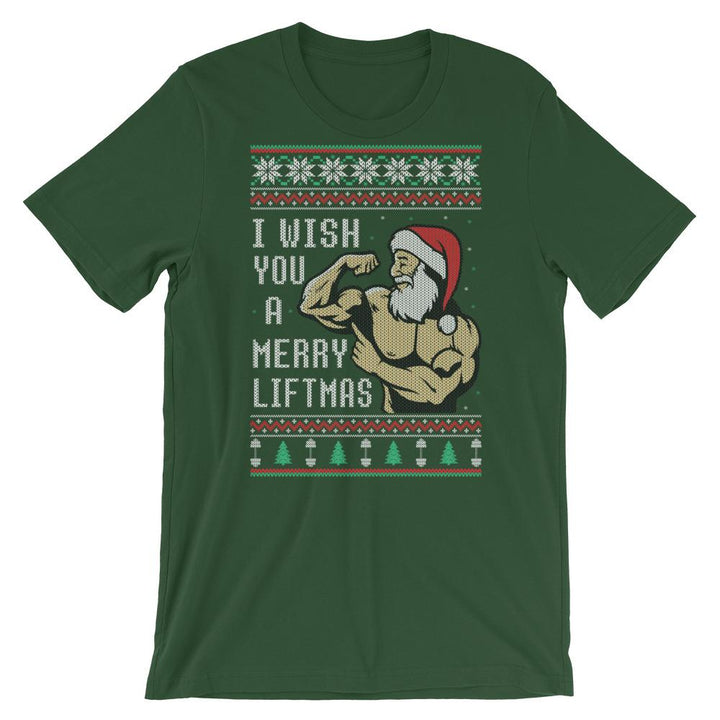 I Wish You A Merry Liftmas - T-Shirt - Forest / S