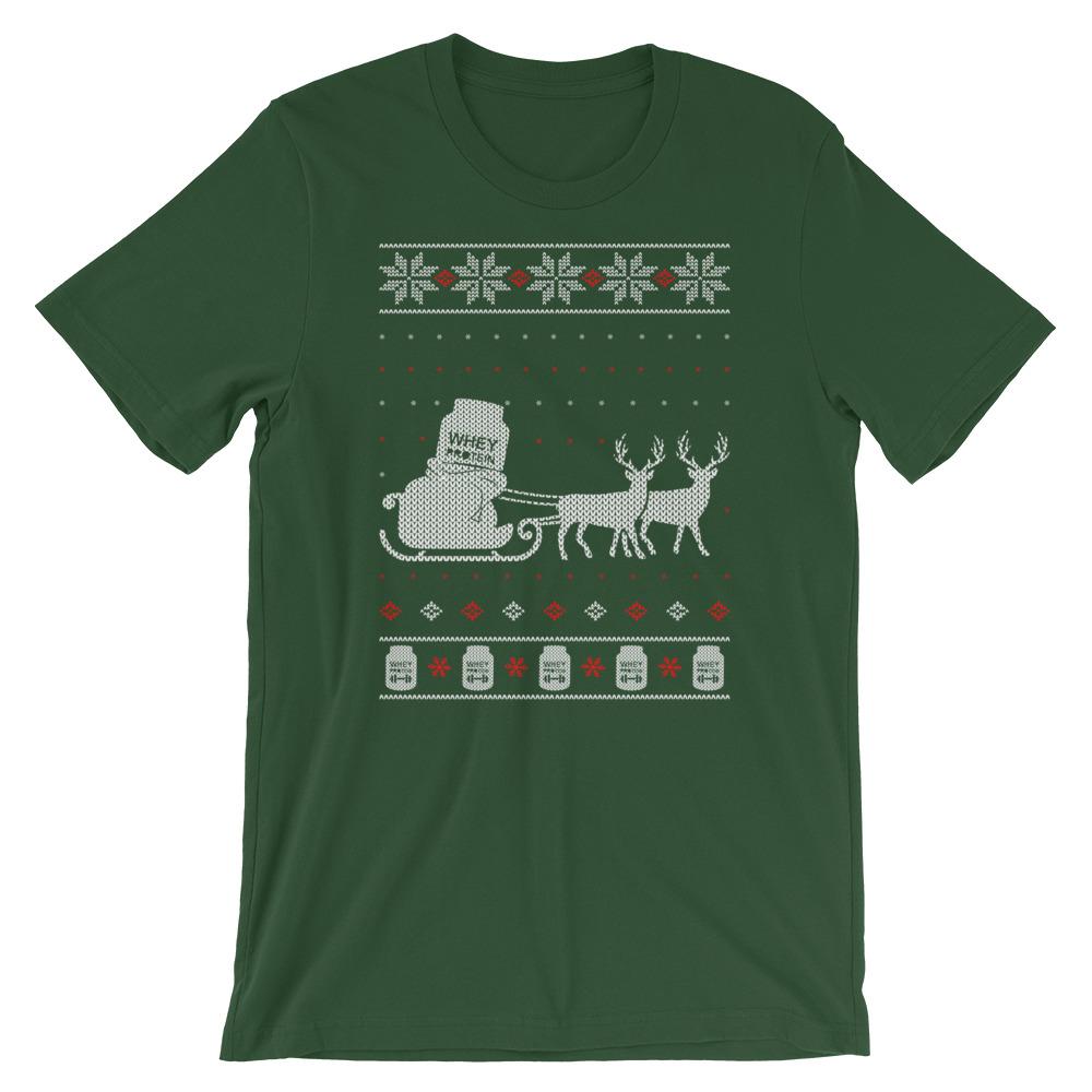 Whey On A Sleigh - T-Shirt - Forest / S