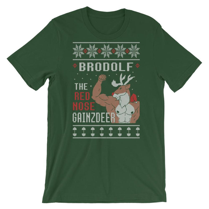 Brodolf The Red Nose Gainzdeer - T-Shirt - Forest / S