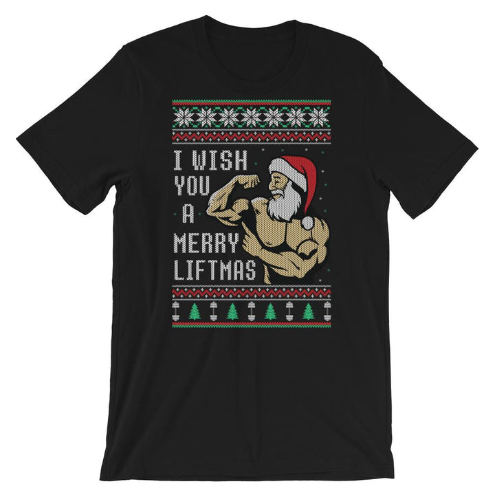 I Wish You A Merry Liftmas - T-Shirt - Black / XS